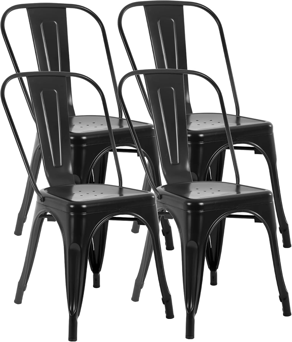 FDW Metal Dining Chairs, Set of 4