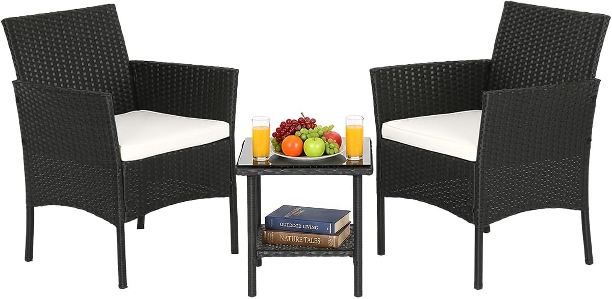 FDW 3-Piece Wicker Bistro Set